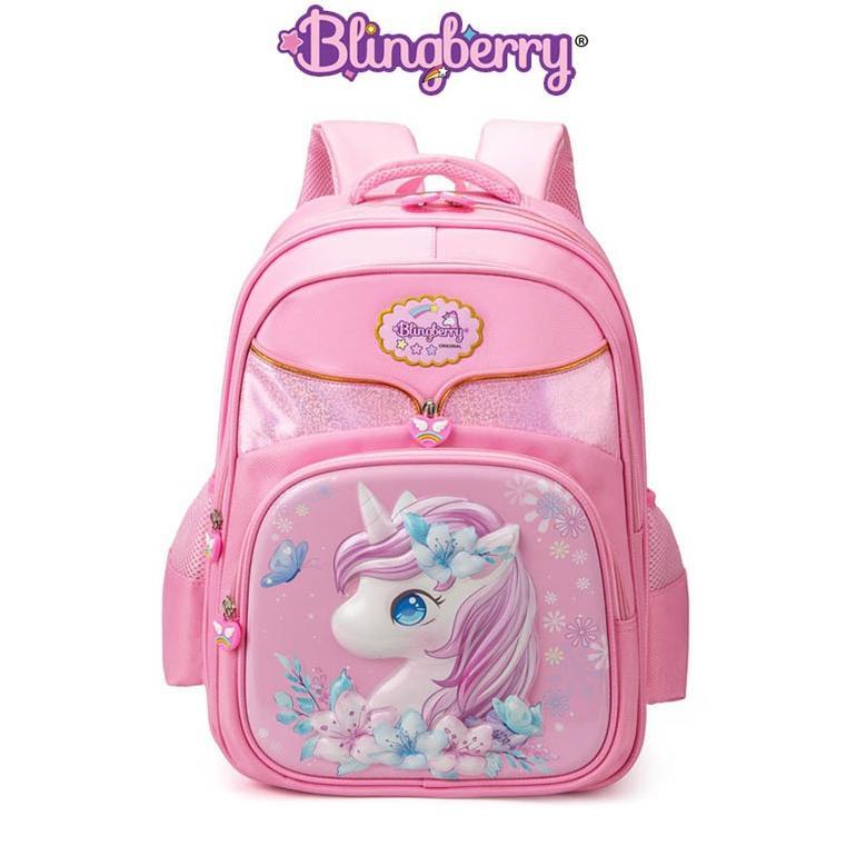 BLINGBERRY Tas Sekolah Unicorn Glitter Waterproof Anti Air Tas Ransel Anak SD Tas Sekolah Anak Perem