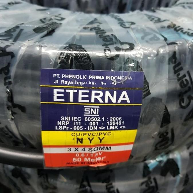 Promo Kabel Listrik Eterna NYY 3x4 Outdoor Tufur Genset Taman Tanam Hitam Diskon
