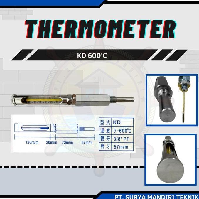 NEW THERMOMETER EXHAUST MANIFOLD KD600 0-600C
