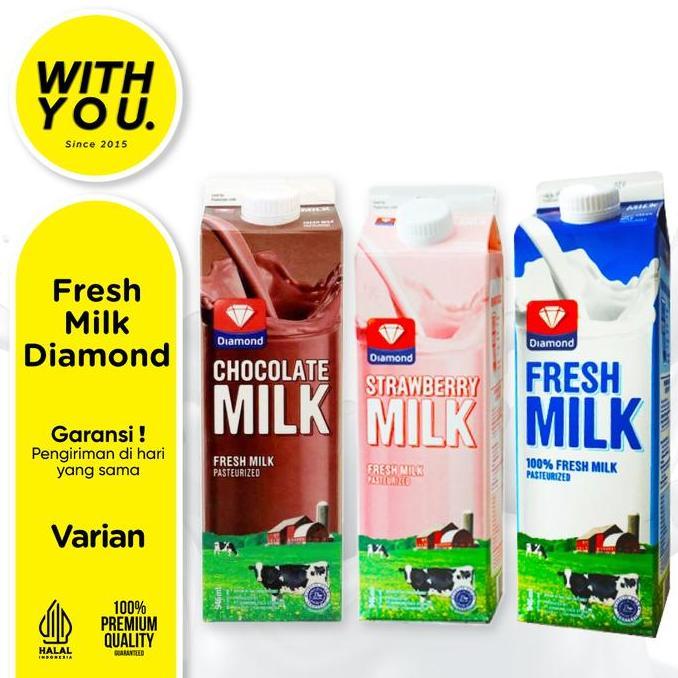 Alami- Fresh Milk Diamond All Variant 946 Ml | ( Plain Coklat, Strawberry, )