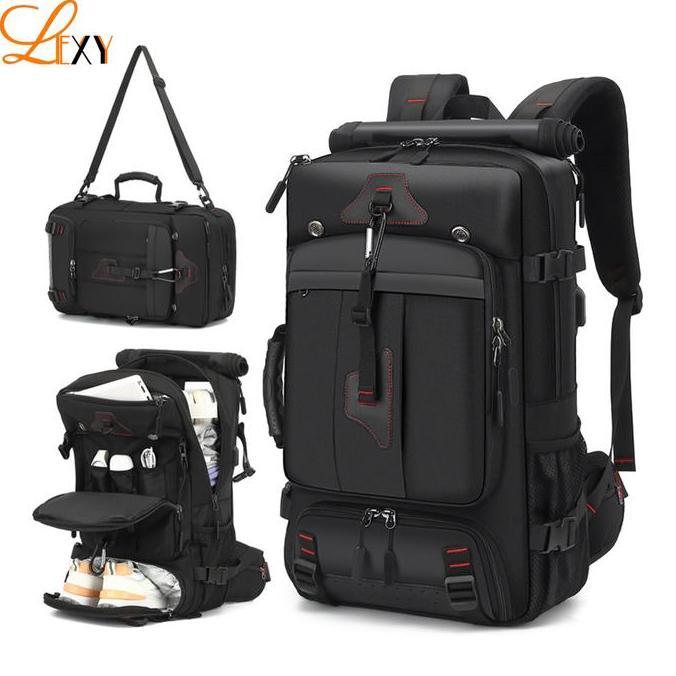 Lansungkirim- Lexy Tas Travel Backpack Pria 3In1 70L/60L/35L Tahan Air Bahan Oxford Kapasitas 35-70L