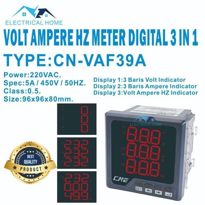 Volt  Ampere  HZ Multi Meter Digital 96x96mm 3 Phase Multi Meter