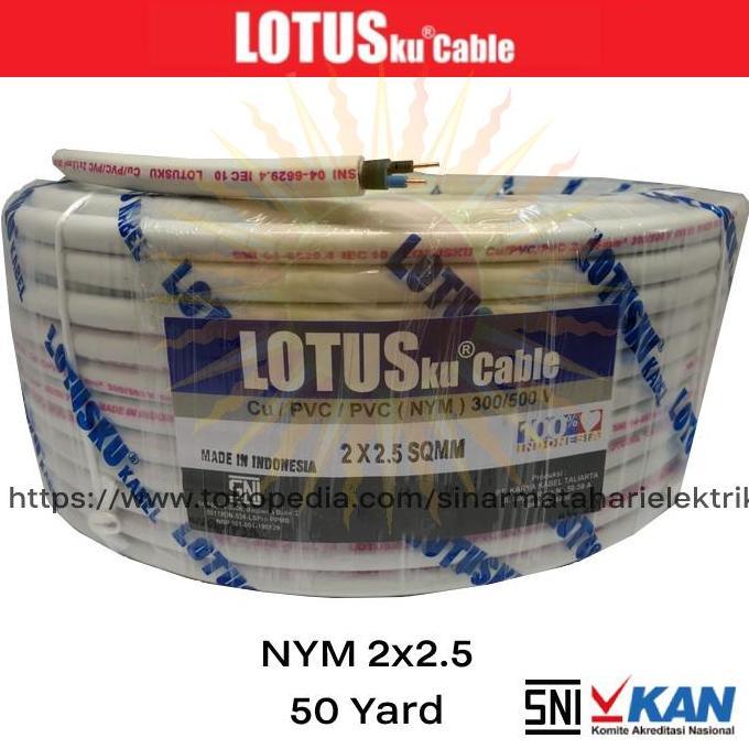 Promo Kabel listrik Lotusku Lotus 2x2.5 2x2,5 NYM Setara Eterna Supreme 50 Y Diskon