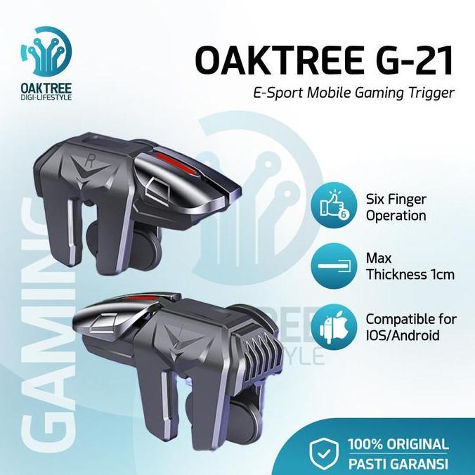 Oaktree G21 Trigger Pubg FF Fps L1 R1 Gaming Six Finger Trigger Gaming