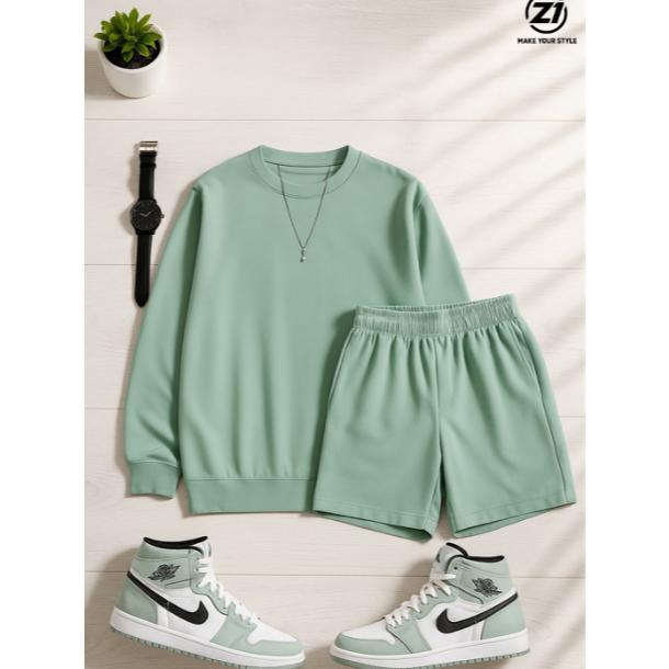 Discount Sweater Polos One Set Celana Pendek Crewneck One Set Polos Sweater Pria Wanita Crewneck Pri