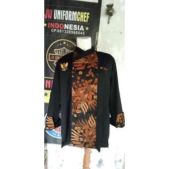 Grade Ori Baju Chef Baju Koki Batik Lengan Panjang  Indochef Uniform Kombinasi Harga Murah Berkwalit