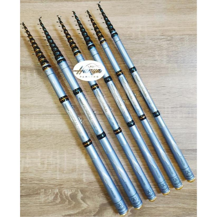 Joran Tegek Kolong Oregon Sungkai 240 270 300 360 Carbon Medium Kaku Ring Ruas Pendek