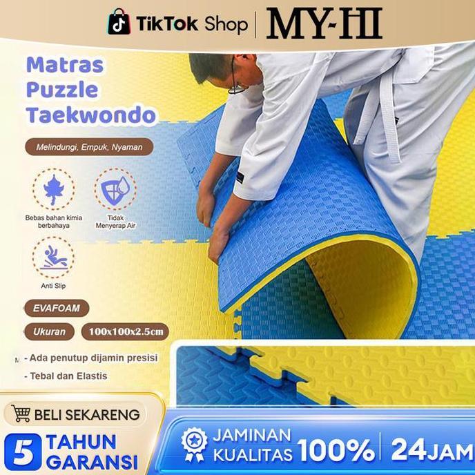 [Big Sale] Karpet Taekwondo Matras Anti-Selip untuk Foam Matras Bela Diri Matras Tebal 100x100x2.5cm