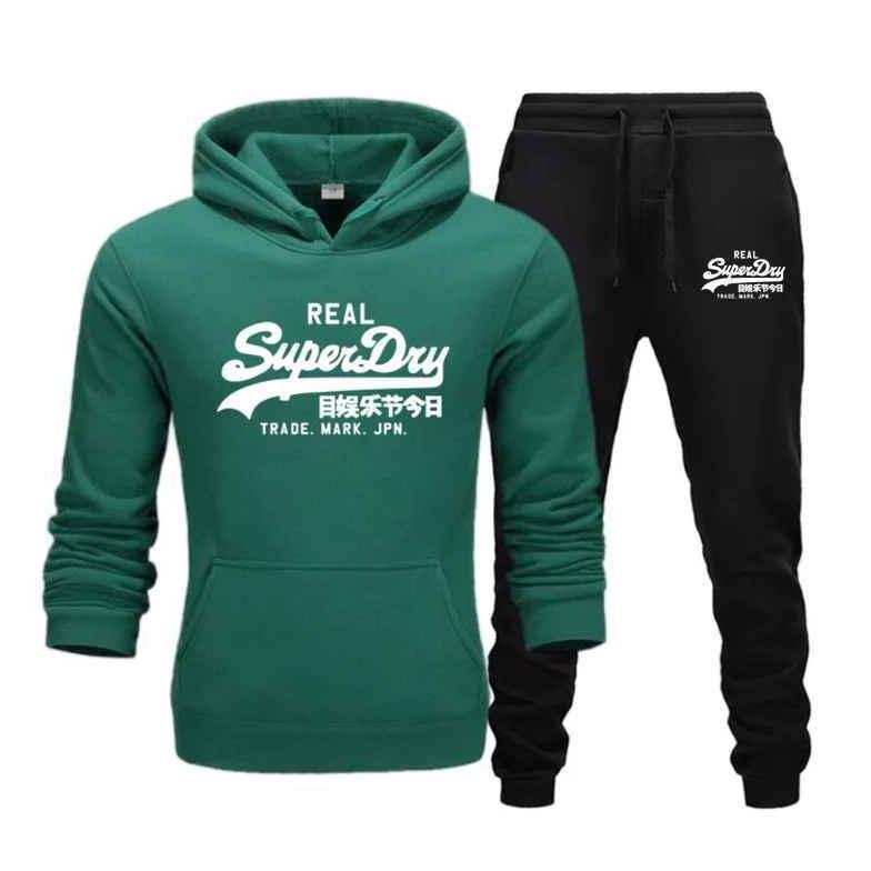 Tahan Lama One Set Superdry Ii Setelan Jumper Hoodie Casual Dan Celana Joger Panjang ( Pria & Wanita