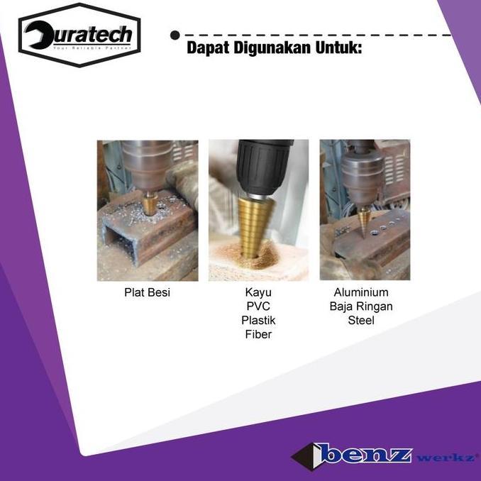Ironday- Mata Bor Besi Step Drill 4-20Mm / Mata Bor Pagoda Titanium Coat Benz Werkz Bz-7067 - Hss Ti