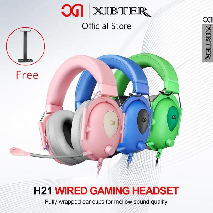 tamiyangaleri - xibter h21 headset gaming surround 7.1 headphone kabel henset bando pc/mobile pengir