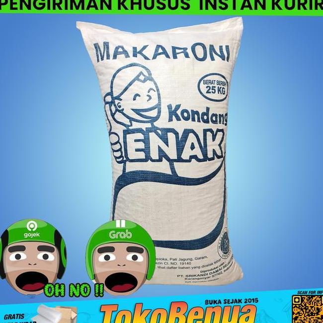 Makaroni Mentah Bantet Kondang Enak 25 Kg Khusus Gojek N