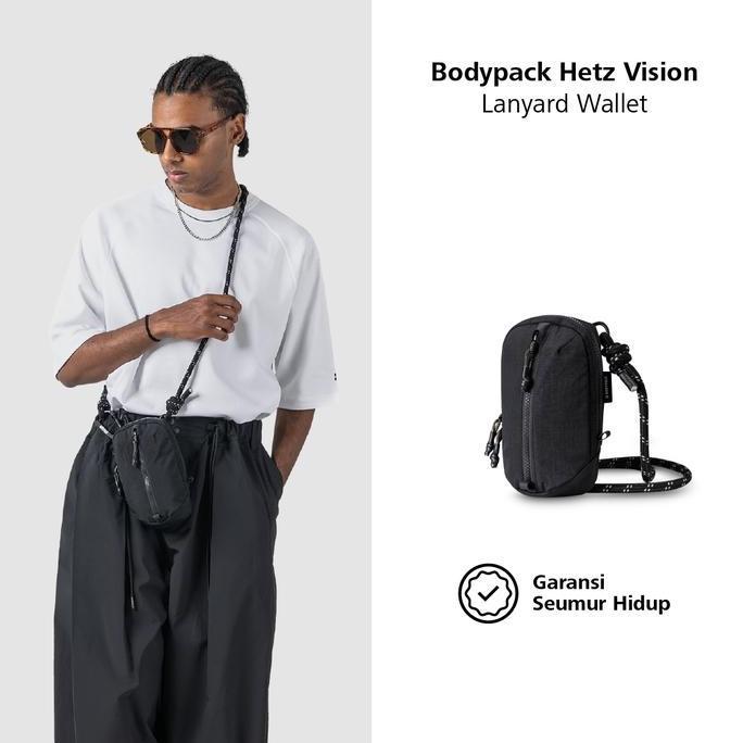 Backpack- Bodypack Hetz Vision  Travel Pouch Tas Dompet Hp Selempang Kecil Ringan Dan Kuat - Hitam