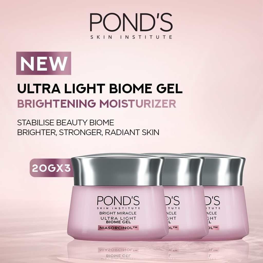 PONDS HYDRA MIRACLE ULTRA LIGHT BIOME GEL - BRIGHTENING MOISTURIZER GEL 20GR Multipack