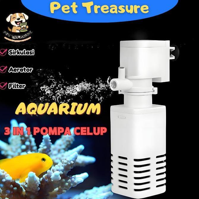 fazazenn - pompa aquarium multifungsi dengan filter internal sunyi 5 in 1 pompa air akuarium dengan 