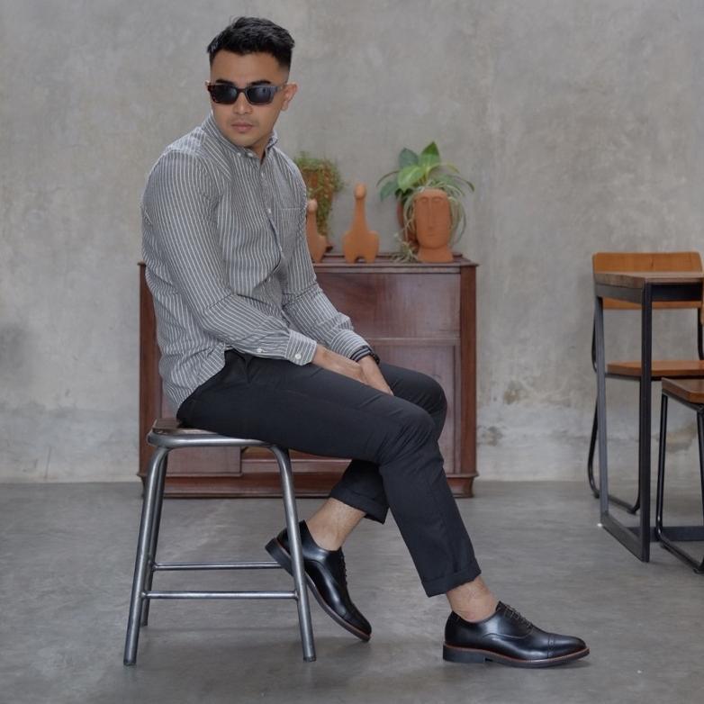 TERBARU PHIER BLACK OXWALKER SEPATU FORMAL PRIA PANTOFEL KULIT HITAM