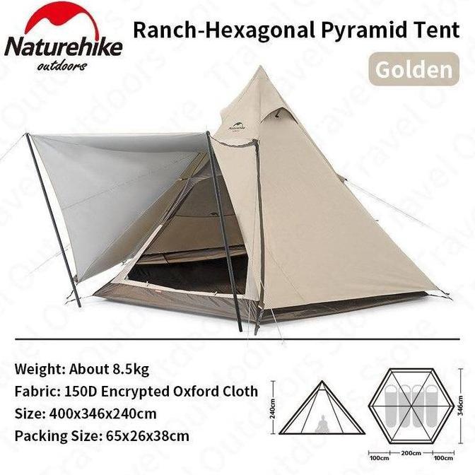 Terlaris Tenda Camping / Glamping Piramid Naturehike Nh20Zp013