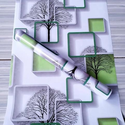 WALLPAPER STIKER DINDING MOTIF KOTAK HIJAU 3D POHON