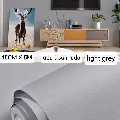 Cat- Meth Wps122 Silver Grey Solid Silky Polos Plain Abu Abu Tekstur Walpaper Dinding Wallpaper Stic