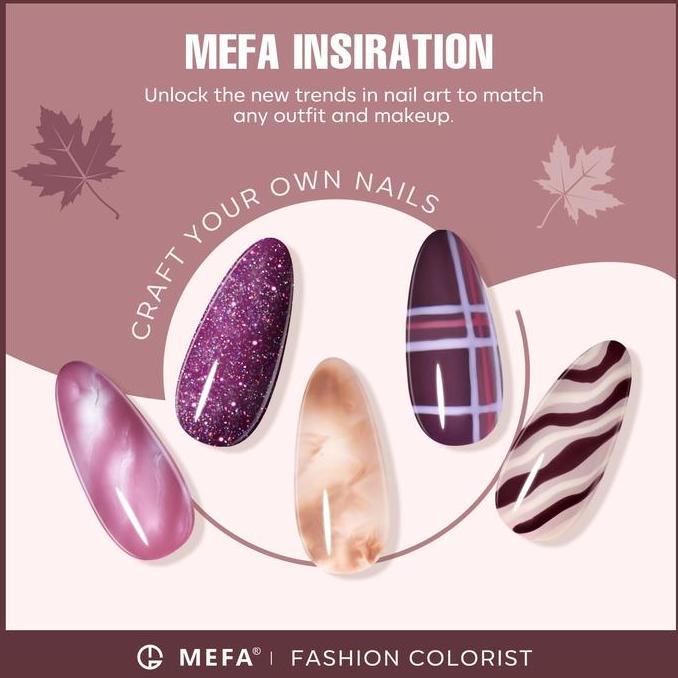 Cod,Bisa- 12 Set Neon Party SeriesMefa Set Kutek Gel 12 Warna Burgundy Merah, Emas Champagne, Nude C