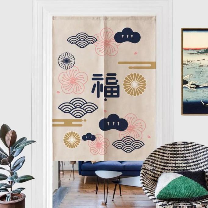 Instancodbisa- 85*150Cm Tirai Pintu Jepang Tirai Gorden Pintu Tirai Dapur Jepang Gorden Jepang Untuk