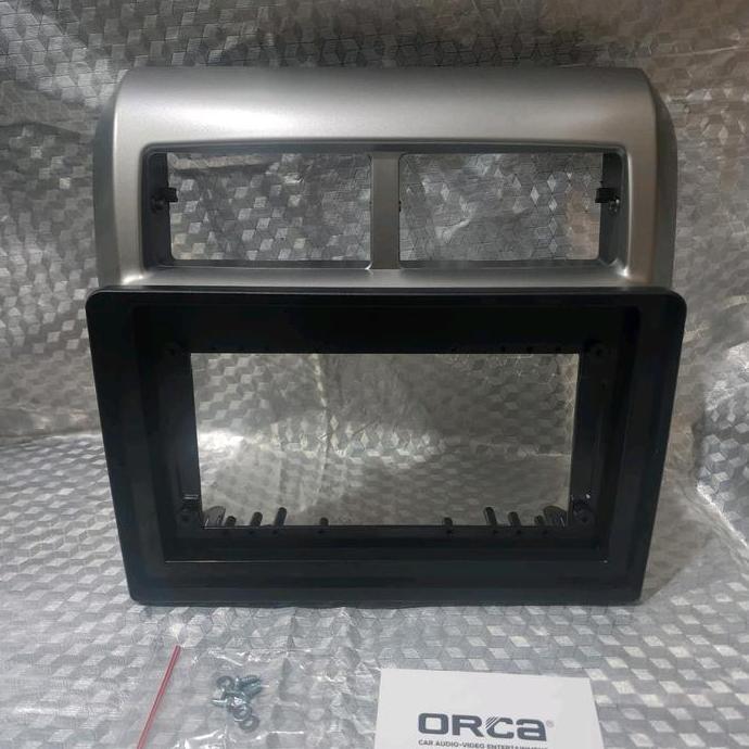 DF322 - Frame head unit tv mobil android 10 inch mobil agya ayla 2013-2018 merek orca free baut