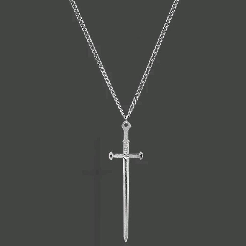 termurah kalung titanium pria wanita liontin pedang anti karat