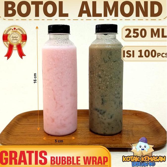 Barunih- Promo 100 Pcs Botol Almond 250Ml Botol Plastik 250Ml Botol Kopi Botol Jus Minuman Bottles B