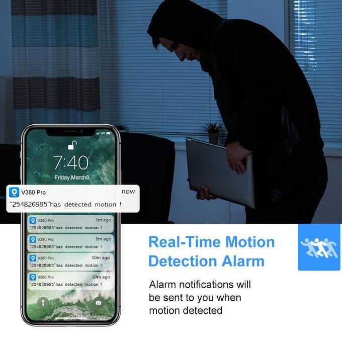 Instancodbisa- [Eksklusif]Yamiya Kamera Smart Cctv V380 Ip Kamera Outdoor Cctv Wifi 8Mp 1080P Waterp