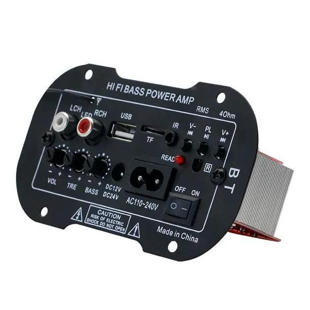 Dc 12V 24V Ac 220V Amplifier Ampli Mini Board Audio Bluetooth Usb Fm Radio Tf Player Subwoofer Mobil