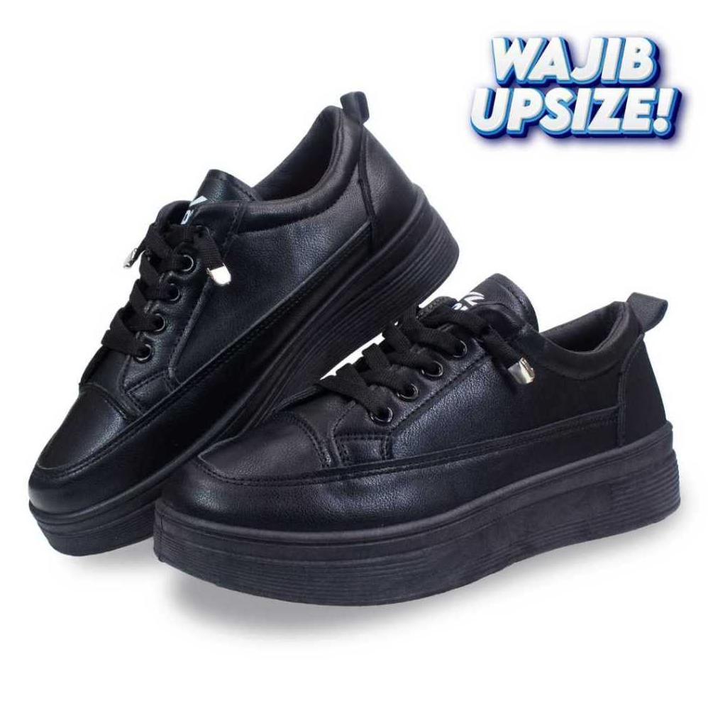 VALUE PACK Zeodda Sepatu Sneakers Sekolah Hitam Spesial Black Series