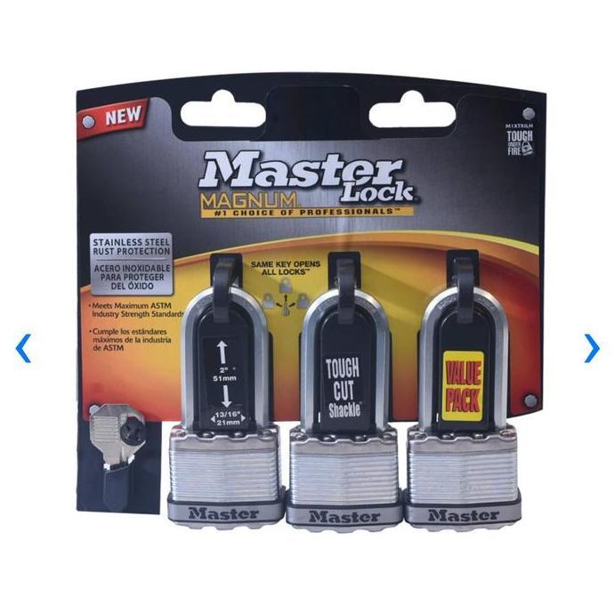 `````````] Gembok Master lock laminasi 44/51 mm magnum set 3 pcs satu kunci