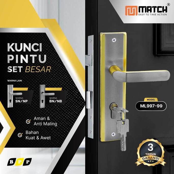 mz_fiktra - kunci pintu rumah modern classic besar 25cm komp keys system silinder kunci kuningan ful