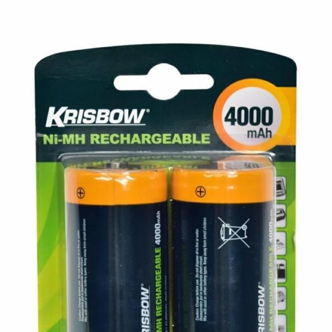 populer] Krisbow baterai cas /rechargeable size D(besar) 4000mah