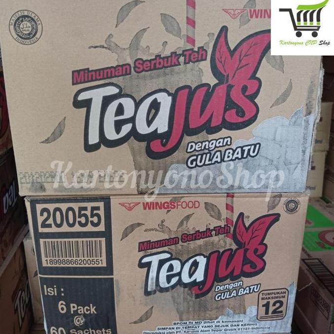 Minuman TeaJus Tea Jus Gula Batu sachet Per Dus isi 360 sachet