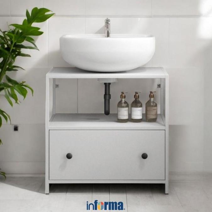 Informa Sierra Kabinet Dengan Laci Penyimpanan - Putih Vanity Tempat Sabun Wastafel Rak Kamar Mandi