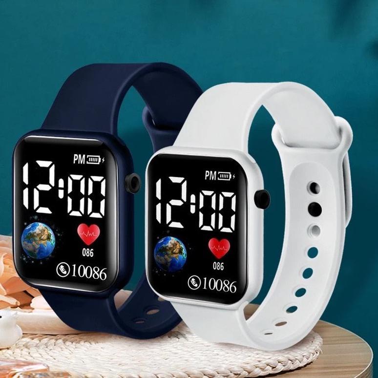 Paket Hemat Littlefeliz Ja07 Jam Tangan Led Digital Pria Wanita Rubber Electronic Fashion Couple Ana