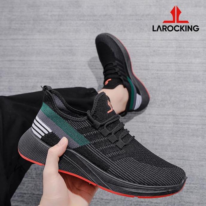 Larocking - Vortex Hitam | Sepatu Sneakers Running Gym Shoes Sports Outdoor