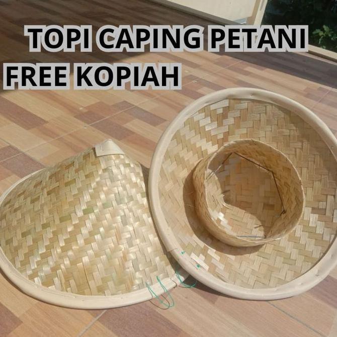 Indah- Caping Petani Topi Anak Dewasa Bahan Bambu Alami