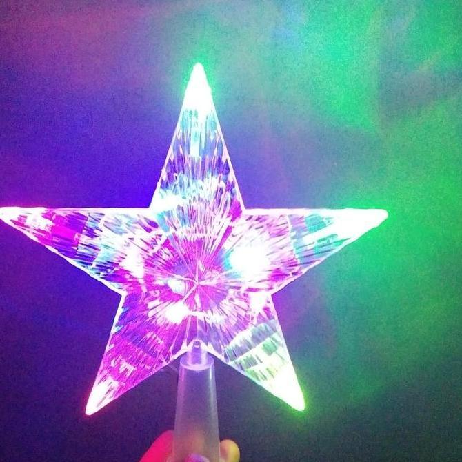 Promo Pucuk pohon natal / bintang pohon natal / lampu bintang pohon natal hi Diskon