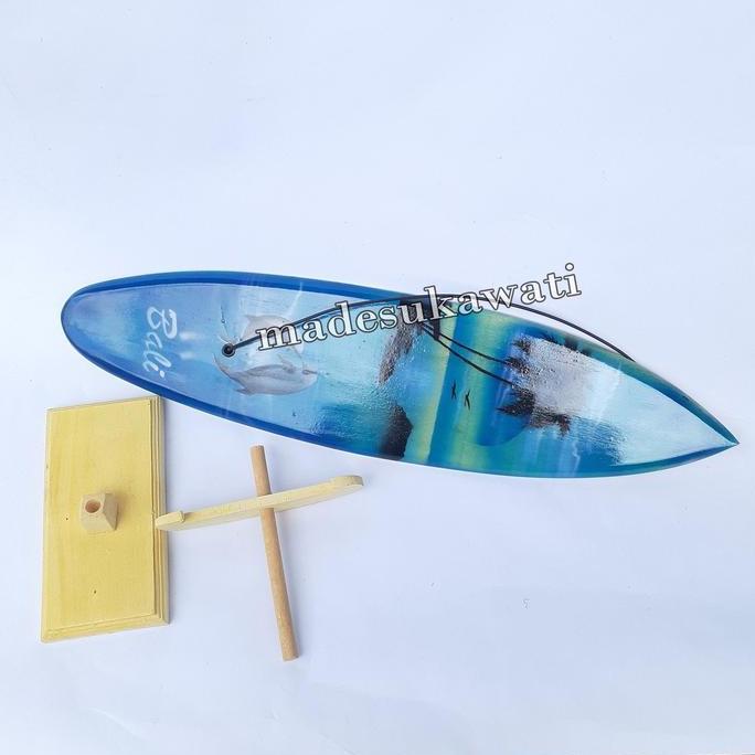 ------] Hiasan meja papan surfing 28cm pajangan miniatur papan selancar dekorasi bali