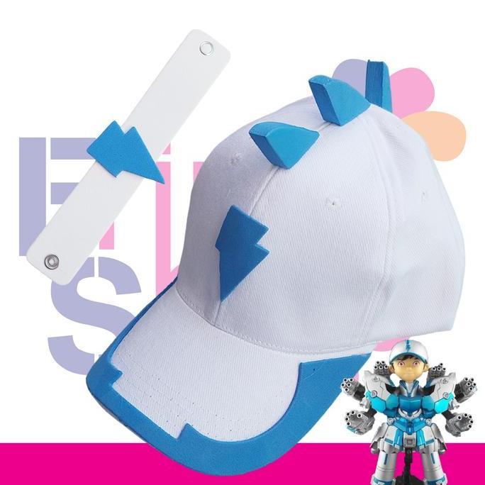 FRIMASHOP PAKET TOPI + JAM TANGAN PROYEKTOR + TOMBAK BOBOIBOY MECHA / MECHABOT MOD AKSESORIS NEW