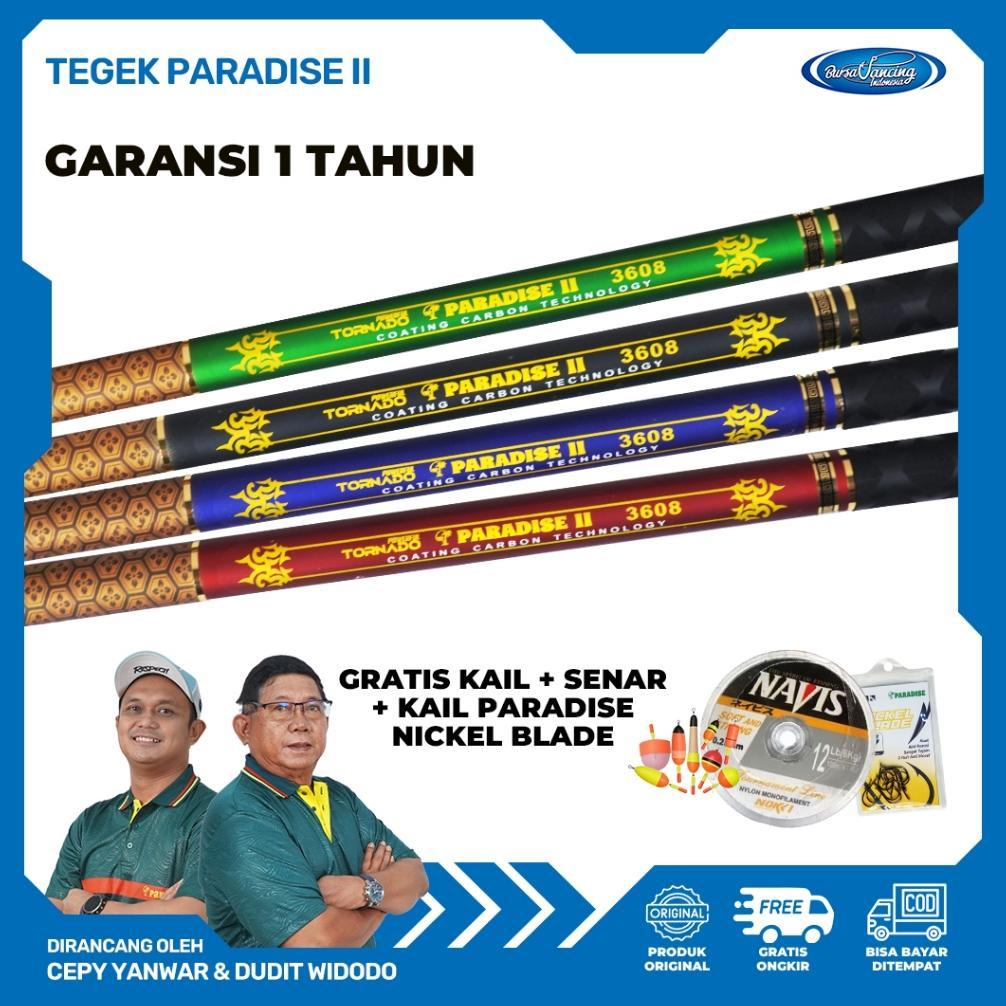 Joran Tegek Paradise II Gratis 3 Hadiah Coating Carbon Handle Anti Slip Kuat
