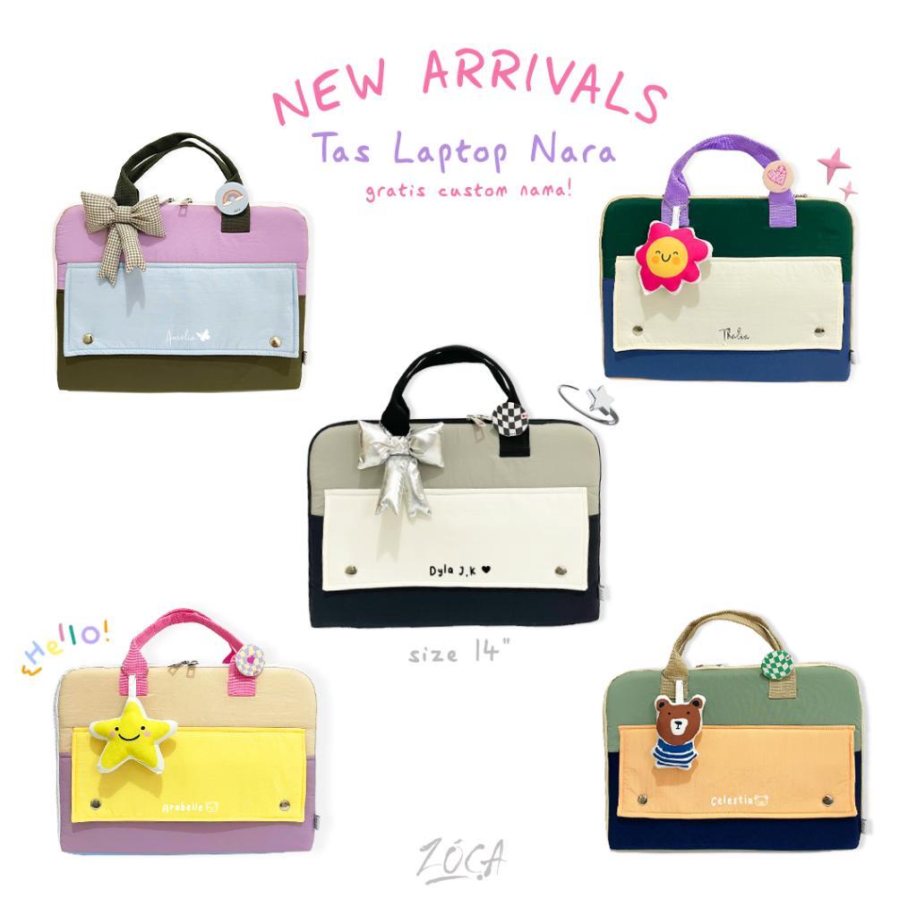 premium zoca tas laptop nara 14" / tas laptop jinjing (bisa custom nama)