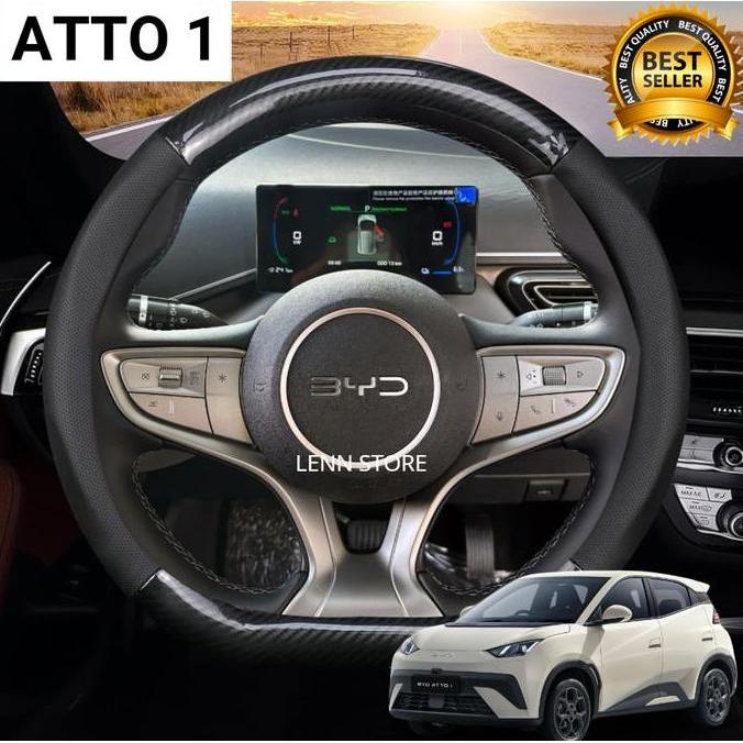 Cover Sarung Stir Carbon Mobil BYD ATTO 1 2025 2026