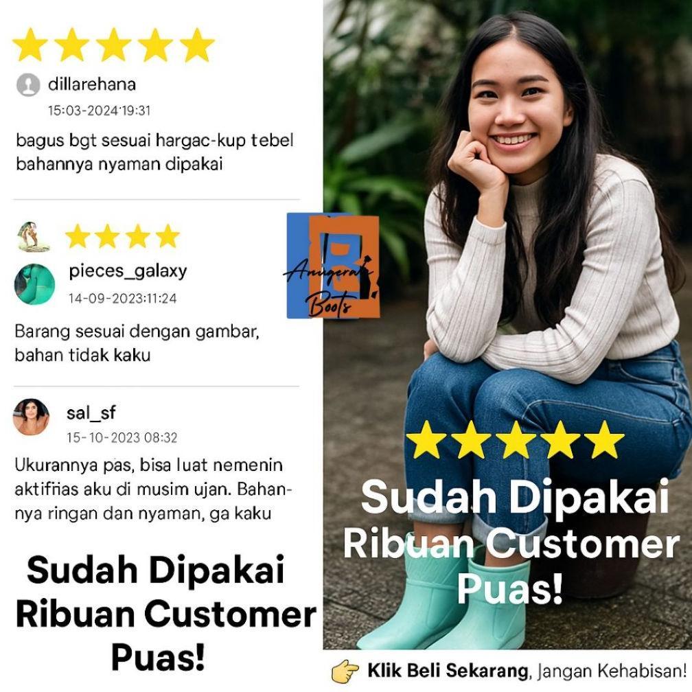 pengiriman cepat Sepatu Karet Wanita | Sepatu Boots Wanita - Sepatu Boot Pendek