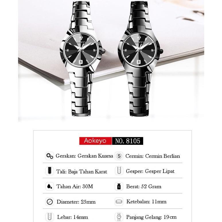 Premium Aokeyo W101 Jam Tangan Wanita Original Berlian Anti Air Analog Bisnis Kuarsa Jam Tangan Cewe