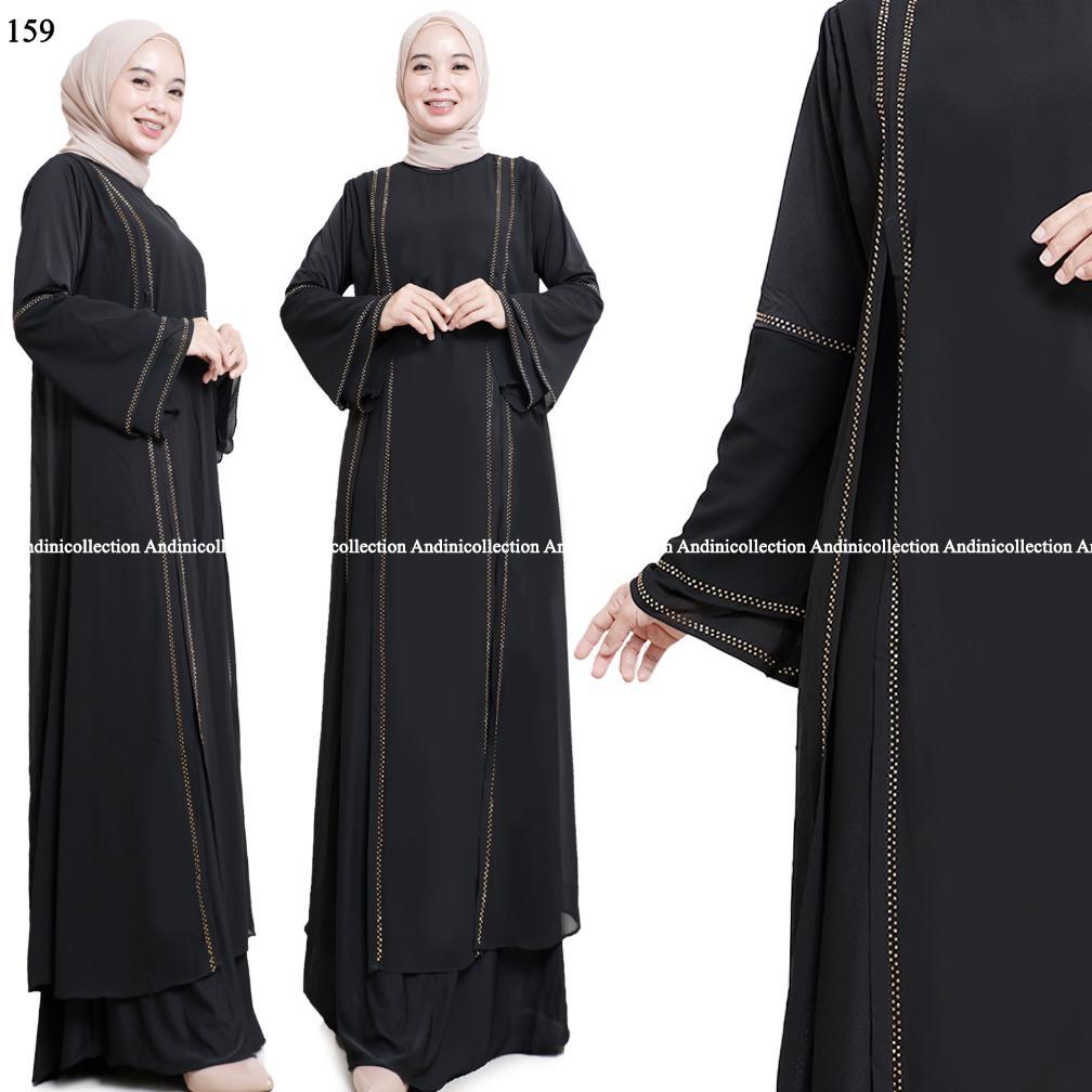 DISKON ABAYA HITAM TURKEY PAYET PREMIUM GAMIS SYARI REMAJA MUSLIMAH ELEGAN UNTUK UMROH & KAJIAN 159