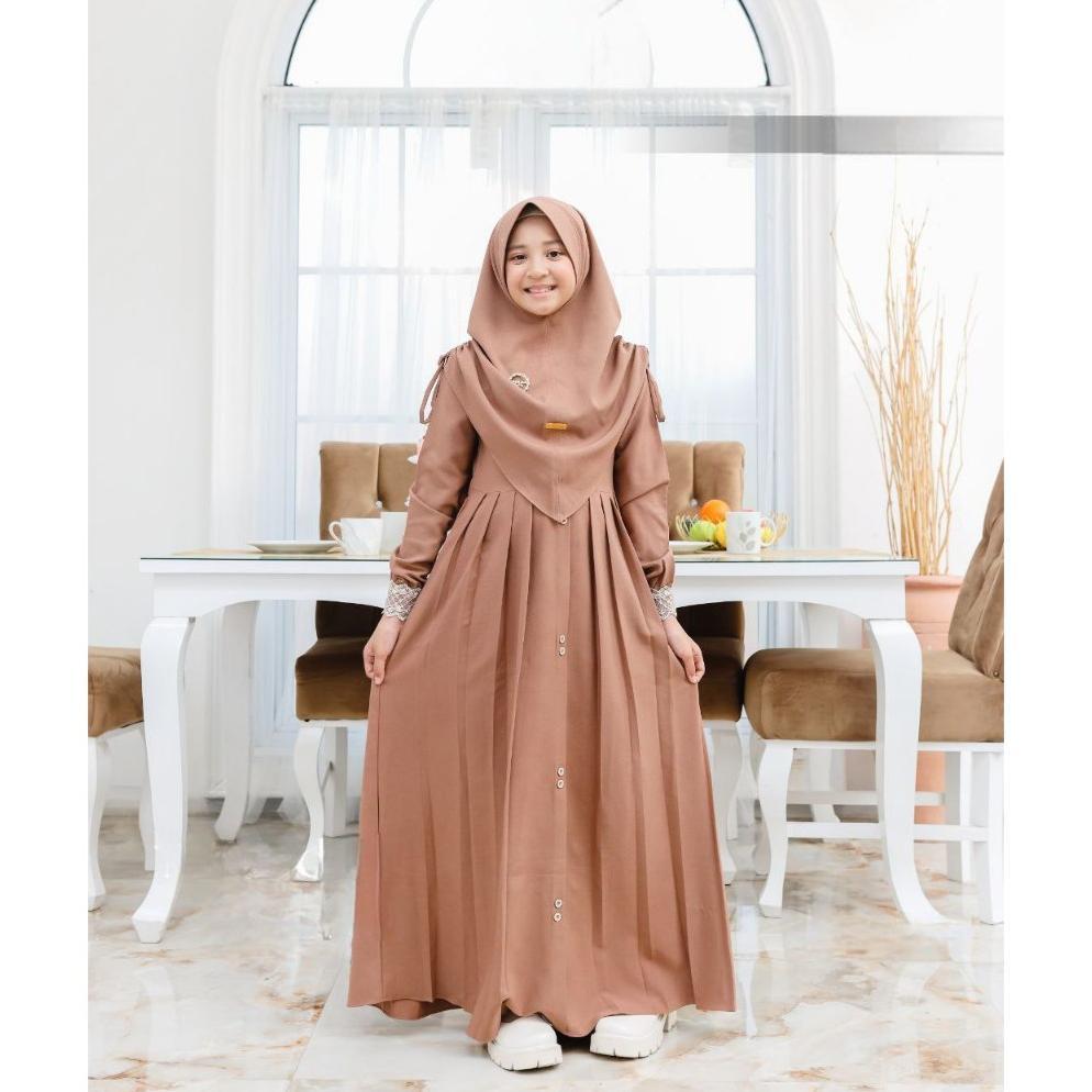 BEST SELLER GAMIS ANAK MAWWADAH SYAR'I SET KHIMAR CRINGKLE AIRFLOW PREMIUM - FASHION MUSLIM ANAK PER