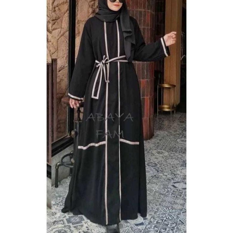 DISKON ABAYA ASMAH GAMIS DRESS ARAB SAUDI ABAYA ASMAH MINIMALIS EXCLUSIVE BAHAN CRINKLE AIRFLOW IMPO